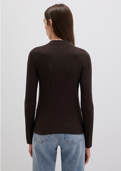 Yün Karışımlı Kahverengi Triko Polo 1710838-90704