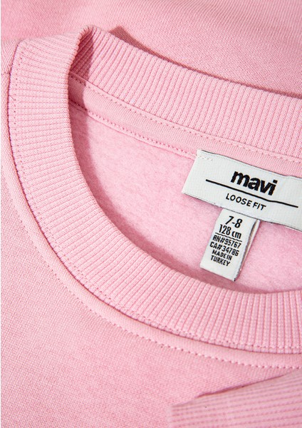 Mavi Kedi Logo Baskılı Pembe Sweatshirt 7S10162-70973