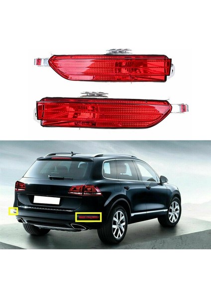1 Çift Araba Kırmızı Arka Sis Lambası Tampon Kapağı Yansıtıcı Touareg 2011-2014 Için 7P6945701D 7P6945702D (Yurt Dışından) modelleri