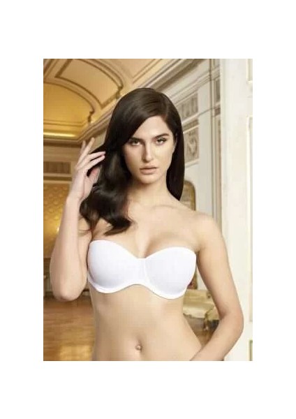 1590 Çift Dolgulu Iki Beden Büyüten Straplez Sütyen