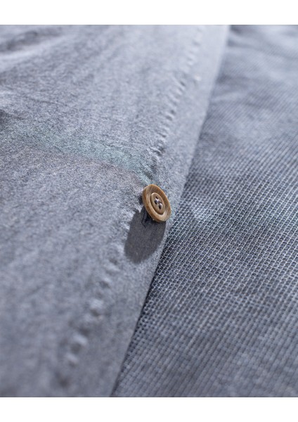 Nuage Tek Kişilik %100 Pamuk İpliği Boyalı Nevresim Takımı - Lacivert