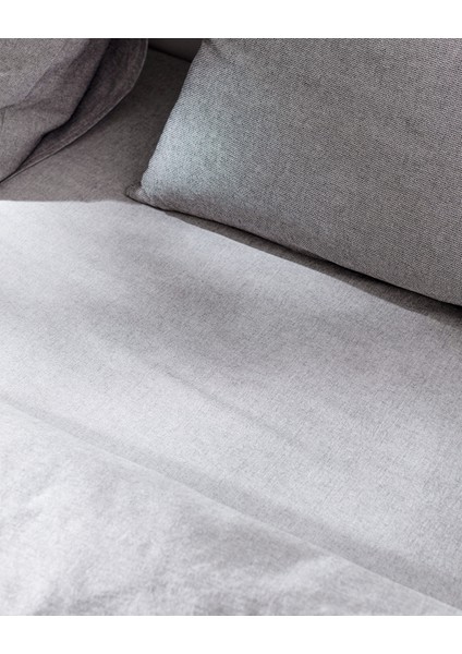 Nuage Tek Kişilik %100 Pamuk İpliği Boyalı Nevresim Takımı - Antrasit