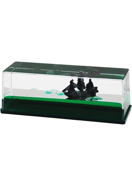 Yeşil Su Dikdörtgen Mika Yüzen Batmayan Gemi Dekoratif Biblo Akvaryum 4.5X14.5X5.3CM (4887)