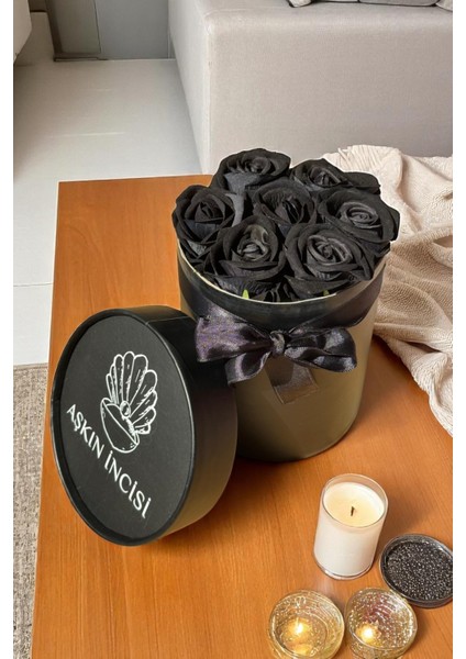 Sevgiliye Özel Hediye Gül Kutu Siyah Hediyelik Çiçek Doğum Günü Sepeti Kız Arkadaşa Eşe Sevgili