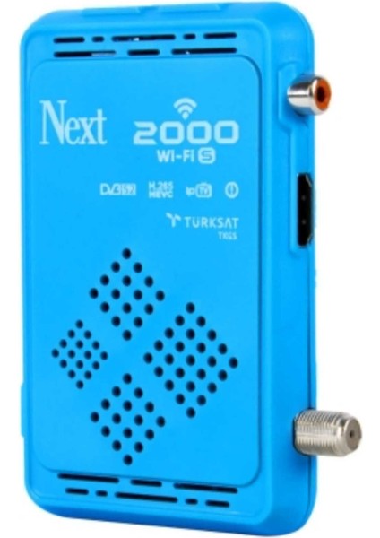 Full Hd Wi-Fi Çanaklı Uydu Alıcısı, 2000 Dahili, Mavi Renkli