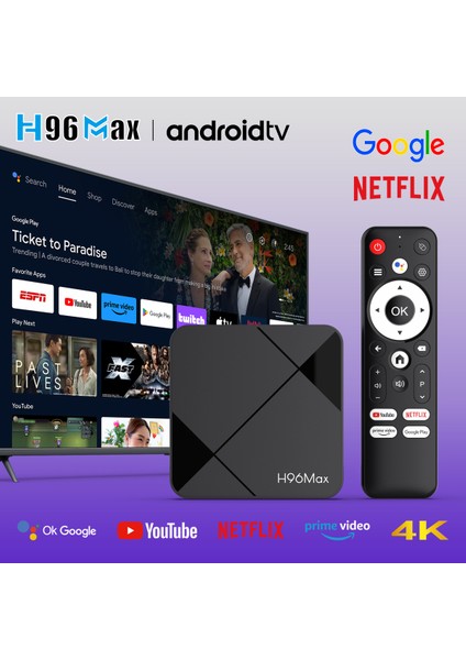4K Android Tv Kutusu, 2gb Ram, 16GB Depolama, Air Mouse, Wifi6, Bluetooth 5.4, Ethernet indirimleri