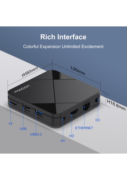 4K Android Tv Kutusu, 2gb Ram, 16GB Depolama, Air Mouse, Wifi6, Bluetooth 5.4, Ethernet
