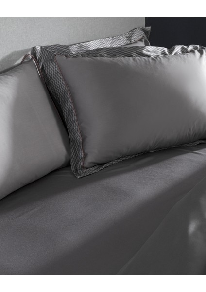 Calore Çift Kişilik Bambu Saten Nevresim Takımı - Gri