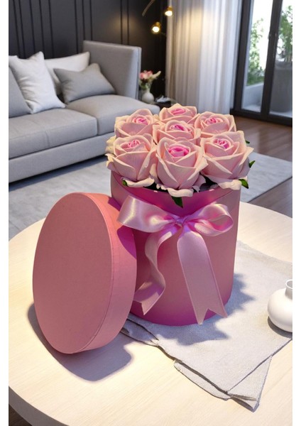 Sevgiliye Özel Hediye Gül Kutu Pembe Hediyelik Çiçek Doğum Günü Sepeti Kız Arkadaşa Eşe Sevgili modelleri