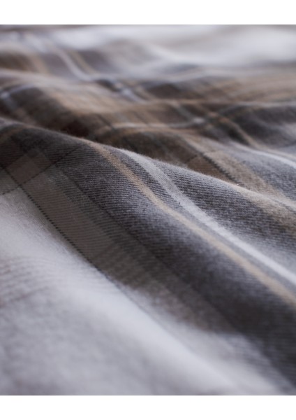 Tristan Tek Kişilik %100 Pamuk Flanel Nevresim Takımı - Gri