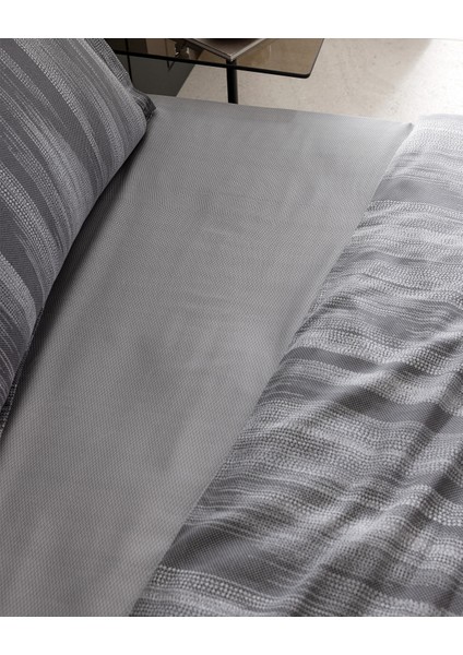 Raphael King Size %100 Pamuk Baskılı Saten Nevresim Takımı - Antrasit