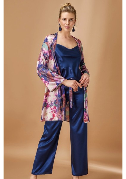 5951 Battal Sabahlıklı Pijama Takım