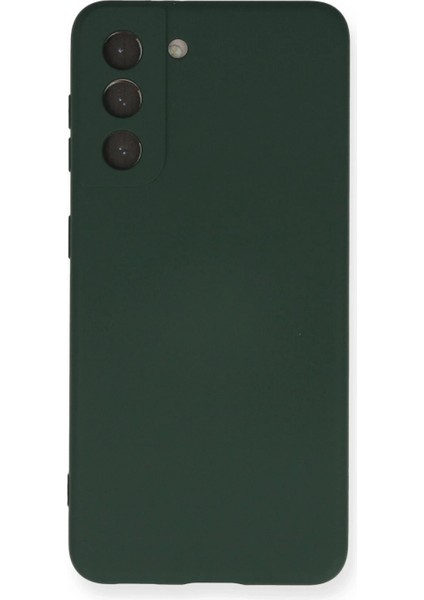 Samsung Galaxy S21 Kılıf Nano Içi Kadife Silikon - Koyu Yeşil