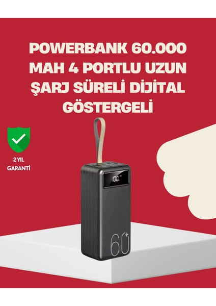 Ds-Derin LED Ekranlı Çok Fonksiyonlu Taşınabilir Şarj Ünitesi Powerbank