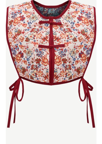 Çiçek Desenli Kısa Panço