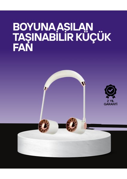 Ds-Derin Boyun Askılı Katlanabilir Fan 1000 Mah USB Şarjlı Taşınabilir