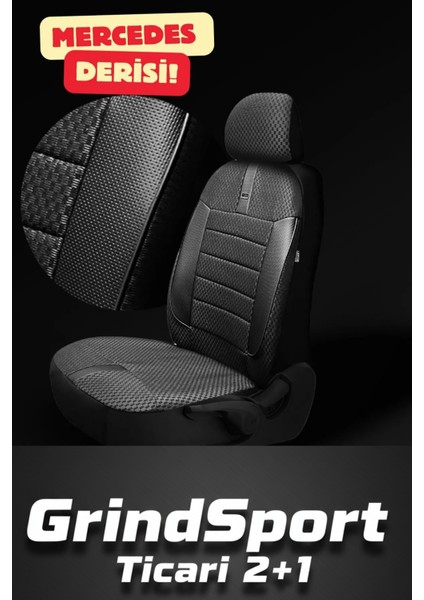 Citroen Berlingo 2019 ve Sonrası Hafi̇f Ti̇cari̇ – Ticari Araç 2+1 Uyumlu Vira Grindsport Koltuk Kılıfı – Siyah, Kolay Montaj fiyatları