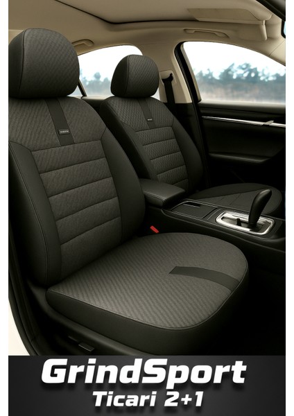 Volkswagen Tiguan 2007-2011 – Ticari Araç 2+1 Uyumlu Vira GrindSport Koltuk Kılıfı – Siyah, Kolay Montaj