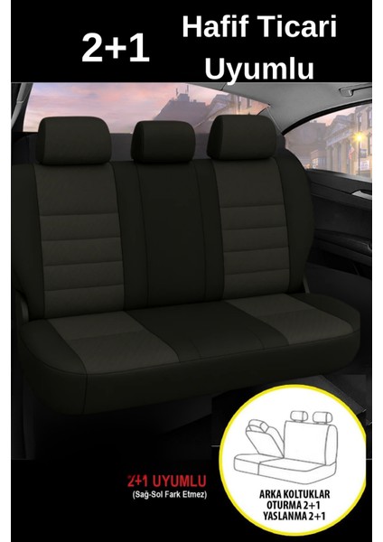 Ford Tourneo Connect 2014-2018 Hafi̇f Ti̇cari̇ – Ticari Araç 2+1 Uyumlu Vira Grindsport Koltuk Kılıfı – Siyah, Kolay Montaj indirimleri