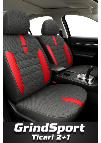 Suzuki Grand Vitara 2008-2015 – Ticari Araç 2+1 Uyumlu Vira GrindSport Koltuk Kılıfı – Siyah Kırmızı, Kolay Montaj