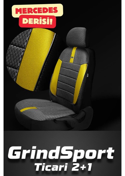 Hyundai Accent Era 2006-2012 Sedan – Ticari Araç 2+1 Uyumlu Vira GrindSport Koltuk Kılıfı – Siyah Sarı, Kolay Montaj fiyatları