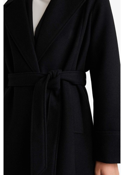 Regular Fit Kuşaklı Kaşe Kaban F1207AX25WN