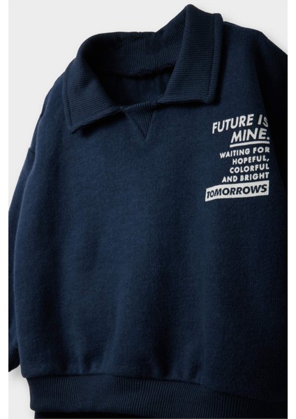 Erkek Bebek 2'li Takım Baskılı Selanik Kumaş Sweatshirt Eşofman Altı F9437A525WN modelleri