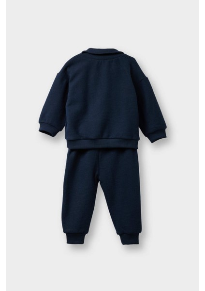 Erkek Bebek 2'li Takım Baskılı Selanik Kumaş Sweatshirt Eşofman Altı F9437A525WN fırsatları