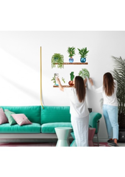 Tropikal Bitkiler Duvar Stickerı 10 Adet 90X35CM Pvc Malzeme Yeşil fırsatları