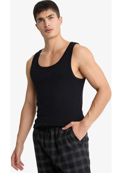 Slim Fit Dar Kesim Ribana 2'li Atlet Y9056AZ25WN