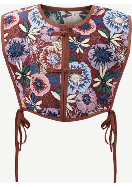 Çiçek Desenli Kısa Panço