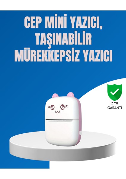 Ds-Derin Mini Bluetooth Termal Yazıcı 1200MAH Şarjlı Taşınabilir