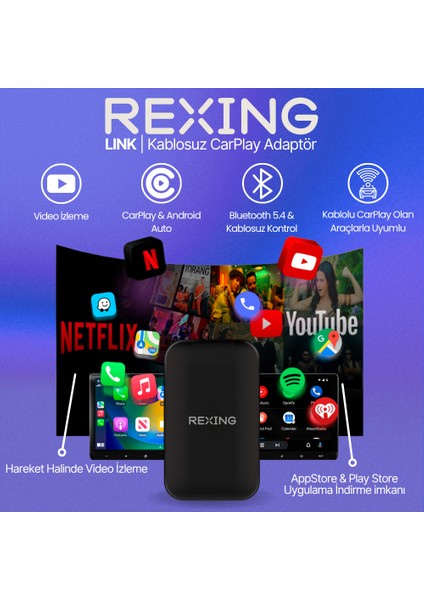 Link | Video Destekli Kablosuz Carplay & Android Auto Smart Aı Box Netflix & Youtube