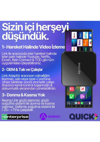 Link | Video Destekli Kablosuz Carplay & Android Auto Smart Aı Box Netflix & Youtube fiyatları