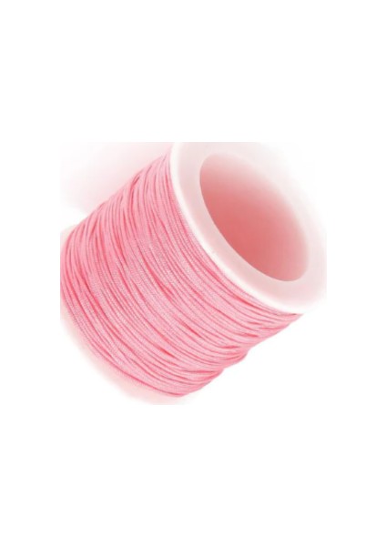Paraşüt Ipi, Bileklik-Kolye Örgü Ipi 1 mm 50 Metre Pembe