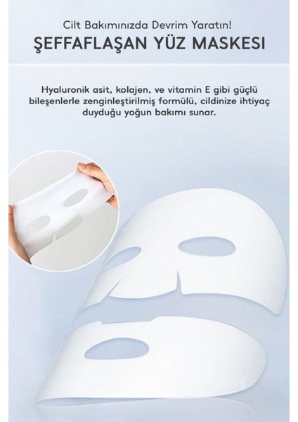 5 Adet Şeffaflaşan Maske – Doğal Kolajen Içerikli Kore Cilt Maskesi fırsatları