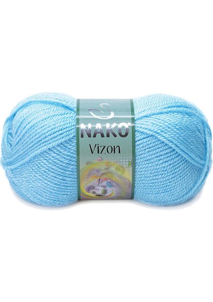 5 Adet Vizon Premium Akrilik El Örgü Ipi Yünü Renk NO:214 Ufuk Mavisi fiyatları