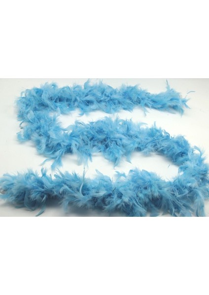 Bebek Mavisi Kabarık Tüylü Otriş Boa Dekorasyon Tüy 180 cm