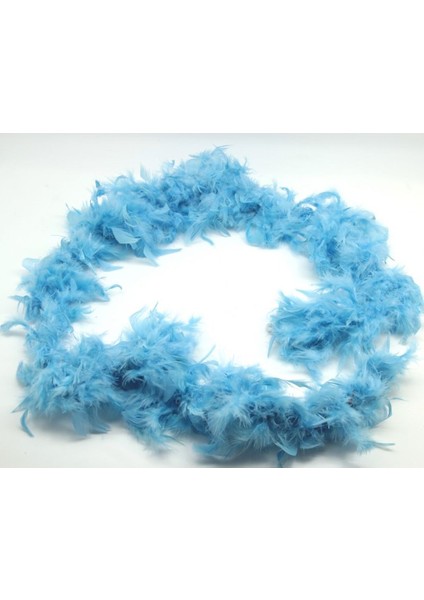 Bebek Mavisi Kabarık Tüylü Otriş Boa Dekorasyon Tüy 180 cm modelleri