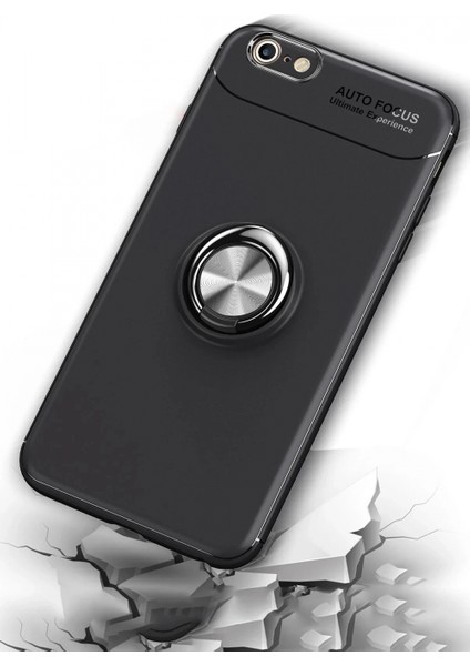 iPhone 6 Kılıf Range Yüzüklü Silikon - Kırmızı