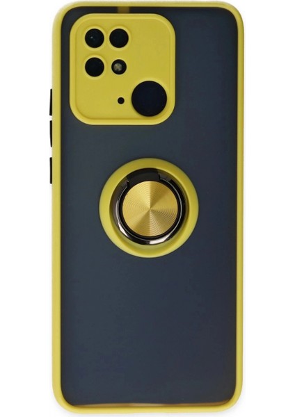 Xiaomi Redmi 10C Kılıf Montreal Yüzüklü Silikon Kapak - Sarı