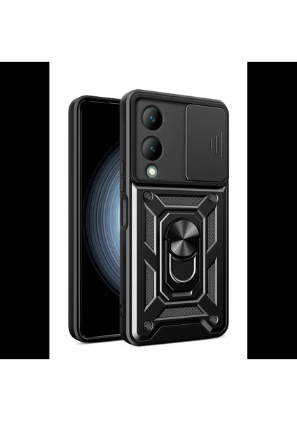 Vivo Y17S Kılıf Pars Lens Yüzüklü Silikon