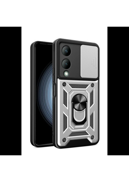 Vivo Y17S Kılıf Pars Lens Yüzüklü Silikon