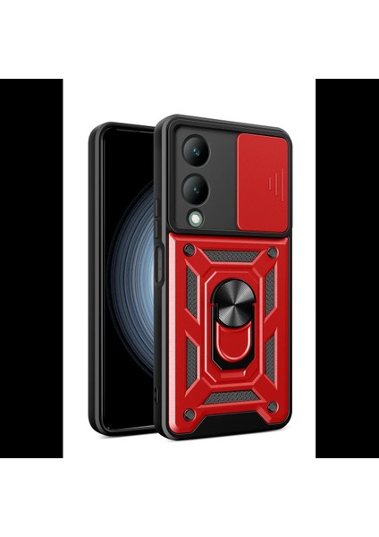 Vivo Y17S Kılıf Pars Lens Yüzüklü Silikon