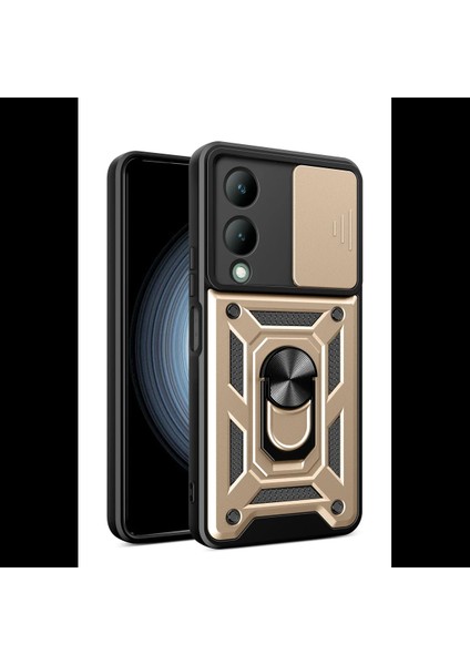 Vivo Y17S Kılıf Pars Lens Yüzüklü Silikon