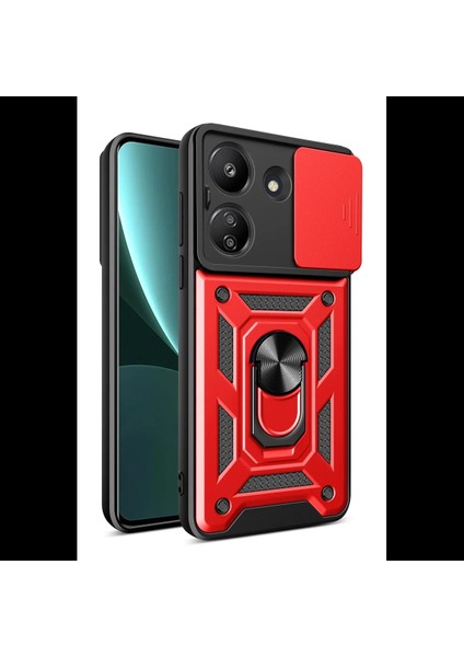 Xiaomi Redmi 13C Kılıf Pars Lens Yüzüklü Silikon