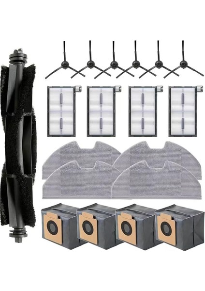 Eufy X8 Pro/ X8 Pro Ses Vakum Temizleyici Aksesuarları Kiti Ana Fırça Yan Fırçalar Mop Kumaş Pedleri Için Yedek Parçalar (Yurt Dışından)