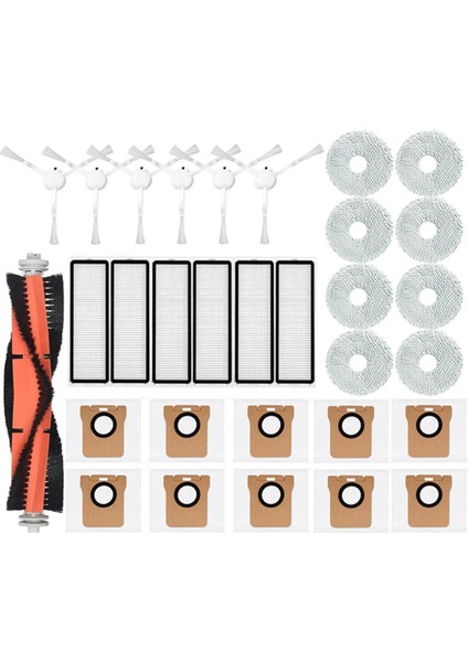 Xiaomi Robot Vakum Için X10+ X10 Plus B101GL Aksesuarlar Ana Yan Fırça Hepa Filtre Toz Torbası Mop Rag Yedek Parçalar (Yurt Dışından)