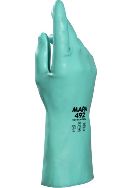 Ultranitril 492 Kimyasal Solvent Iş Eldiveni 32 cm No:8