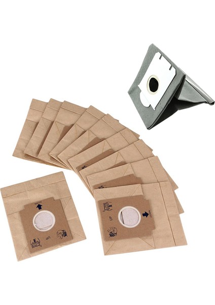 11 Pc Vacuma Seğerlendirici Takıları Toz Tora Filtre Toz Çanta 10 Pcs Hakı &amp 1 Pcs Gri (Yurt Dışından)